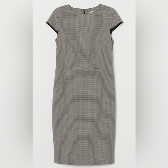 H&M Dresses & Skirts - ✨2 for $30✨ NWT H&M Houndstooth Cap-sleeved Dress (office/work) (US Size L)